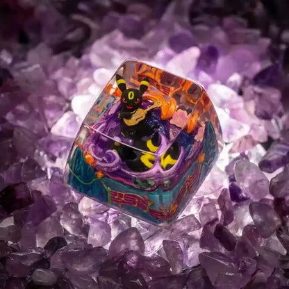 Pok é mon, Eevee series, Crystal Resin Personalized Keycaps, Anime Game Culture Creative Resin Keycaps, Mechanical Keyboard Art Decorative Keycaps