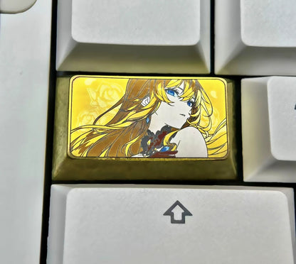 Genshin Impact，Navia Caspar 1U/1.75 U titanium alloy personalized keycaps, mechanical keyboard decorative keycaps, anime and game cultural creative keycaps