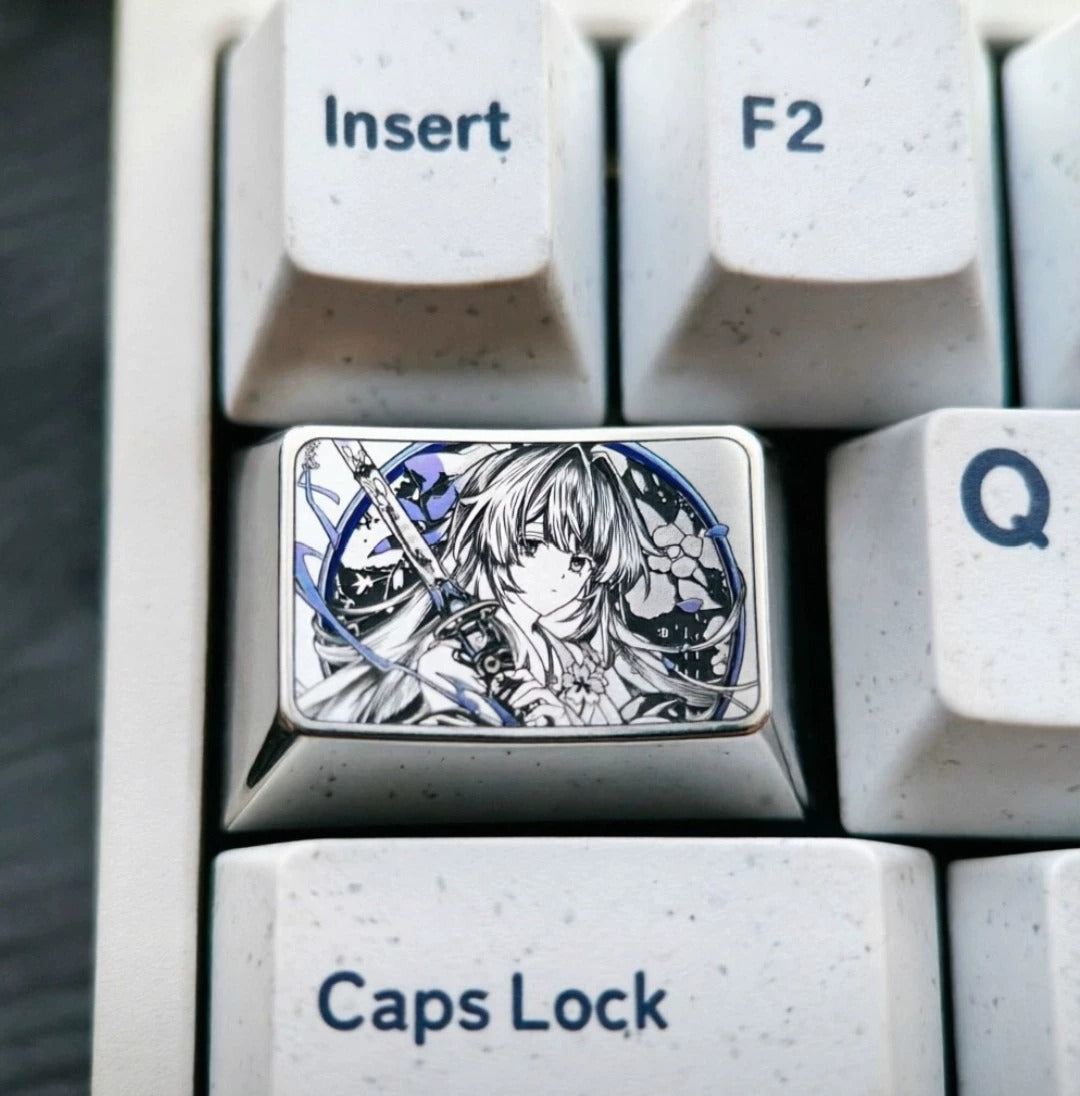 Wuthering Waves, Hiyuki, 1.5U Precision titanium alloy personalized keycaps, mechanical keyboard metal decorative keycaps, anime and game culture peripheral keycaps