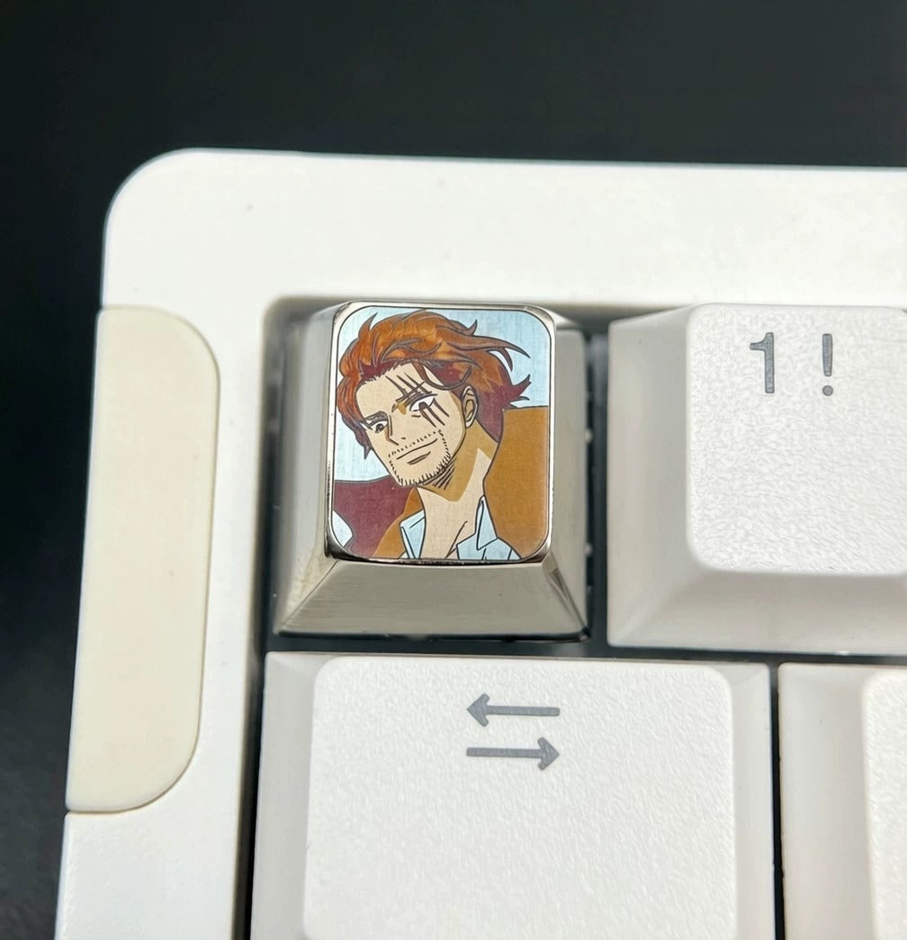 One Piece, Shanks 1 U titanium alloy personalized keycaps, anime and game cultural creative keycaps, mechanical keyboard decorative keycaps