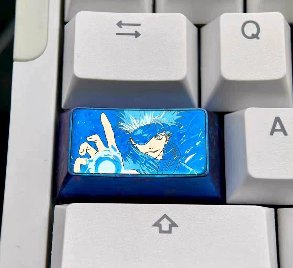 Jujutsu Kaisen,Gojo Satoru, 1.75 U titanium alloy personalized keycaps for anime, gaming, cultural and creative keycaps, and decorative keycaps for mechanical keyboards