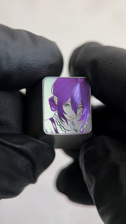 Hand carved titanium alloy series Hand carved titanium alloy anode coloring, anime and game culture creative metal hand carved keycaps collection