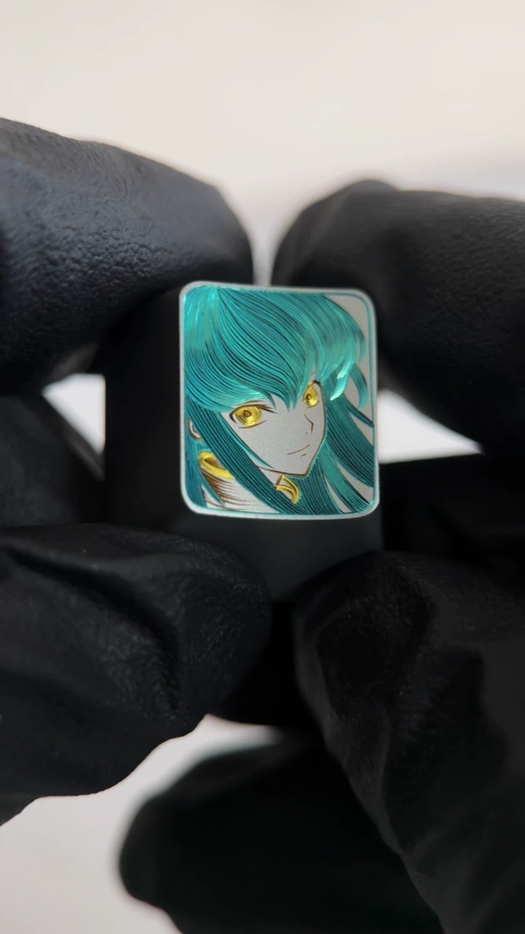 Hand carved titanium alloy series Hand carved titanium alloy anode coloring, anime and game culture creative metal hand carved keycaps collection