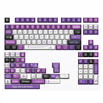 Purple astrological themed personalized keycap set, Metallic paint effect mechanical keyboard replacement keycap set,  creative keycaps set,61/64/68/75/84/87/104 Key Mechanical Keyboard Keycap Set