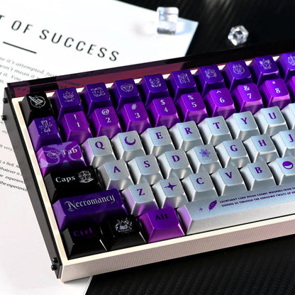 Purple astrological themed personalized keycap set, Metallic paint effect mechanical keyboard replacement keycap set,  creative keycaps set,61/64/68/75/84/87/104 Key Mechanical Keyboard Keycap Set