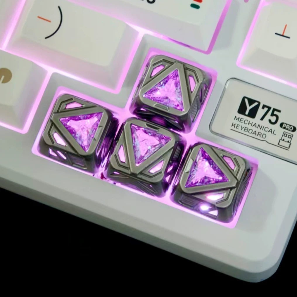 Star Trek concept hollow design translucent gemstone metal material personalized keycap art keycap customization keyboard decoration keycap
