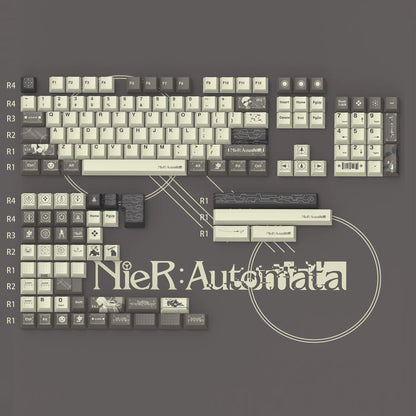 NieR: Automata theme, PBT material, sublimation， Personalized keycap set, original factory height mechanical keyboard decorative keycap set