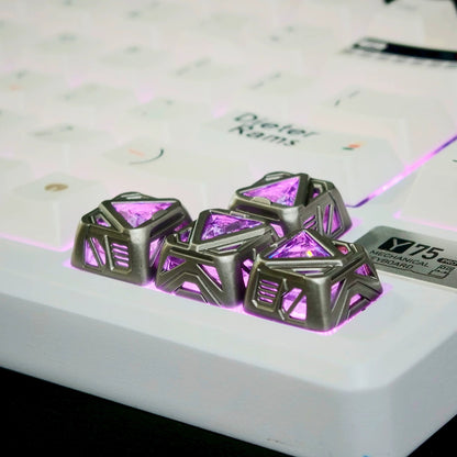 Star Trek concept hollow design translucent gemstone metal material personalized keycap art keycap customization keyboard decoration keycap