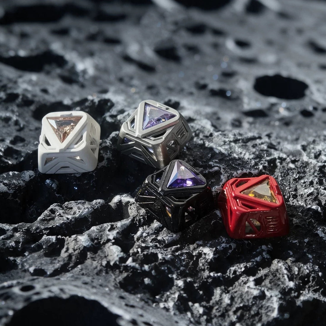 Star Trek concept hollow design translucent gemstone metal material personalized keycap art keycap customization keyboard decoration keycap