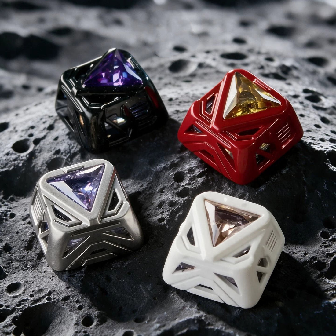 Star Trek concept hollow design translucent gemstone metal material personalized keycap art keycap customization keyboard decoration keycap
