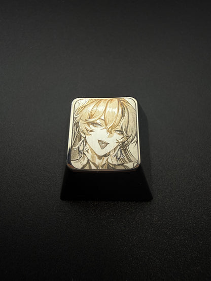 Wuthering Waves，Jinhsi/Cantarella 1U titanium alloy metal personalized keycaps, anime and game character peripheral products, decorative keycaps.