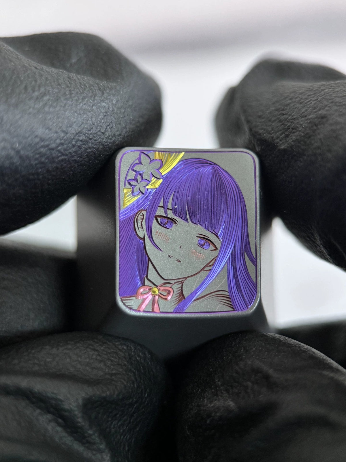 Hand carved titanium alloy series Hand carved titanium alloy anode coloring, anime and game culture creative metal hand carved keycaps collection