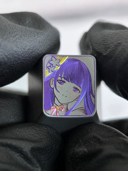 Hand carved titanium alloy series Hand carved titanium alloy anode coloring, anime and game culture creative metal hand carved keycaps collection
