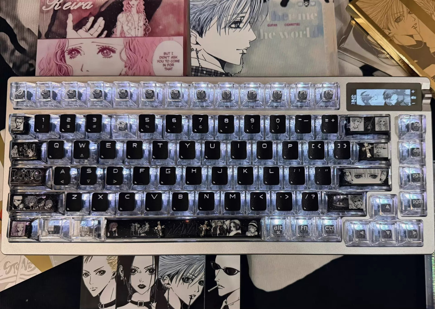 NANA Theme, Crystal Resin Personalized Keycap Set, Anime Rock Theme Design Art Keycaps, Mechanical Keyboard Decorative Keycaps