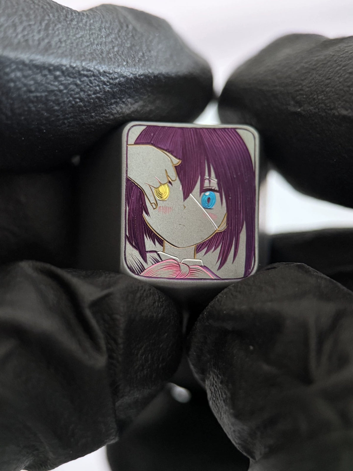 Hand carved titanium alloy series Hand carved titanium alloy anode coloring, anime and game culture creative metal hand carved keycaps collection