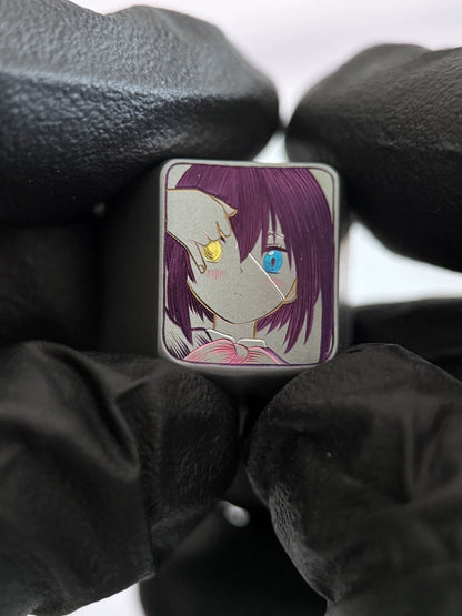 Hand carved titanium alloy series Hand carved titanium alloy anode coloring, anime and game culture creative metal hand carved keycaps collection
