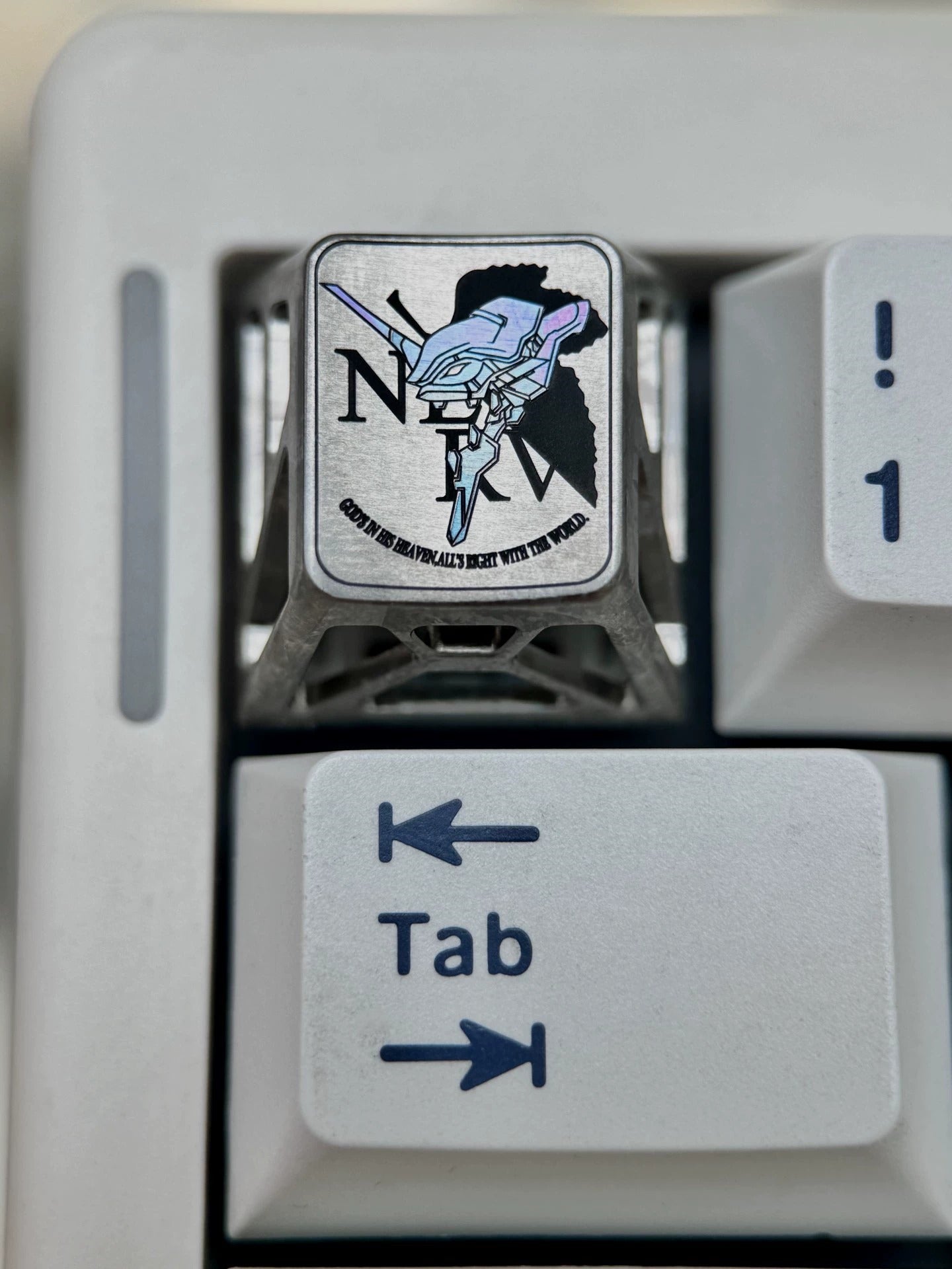 EVA, EVANGELION-01, 1U hollow titanium alloy personalized keycap, anime and game culture creative personalized keycap. Mechanical keyboard decorative keycaps