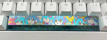 Hatsune Miku, titanium alloy 6.25U space bar, cartoon music icon image design creative key cap, mechanical keyboard decorative key cap
