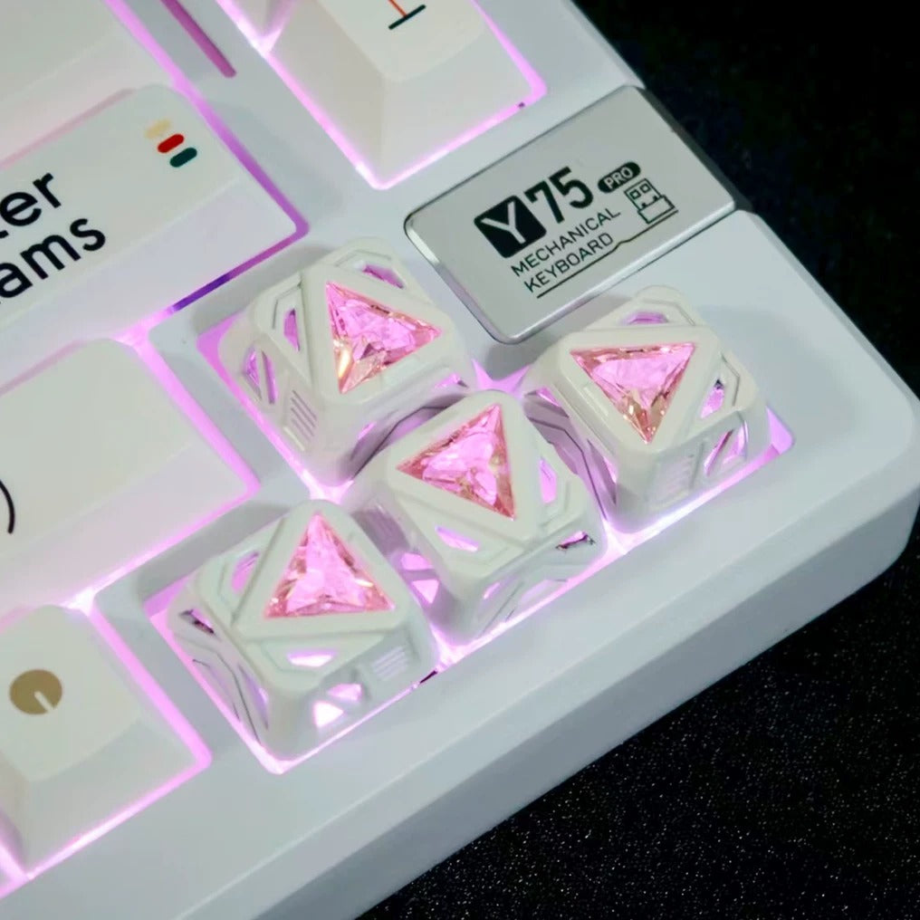 Star Trek concept hollow design translucent gemstone metal material personalized keycap art keycap customization keyboard decoration keycap