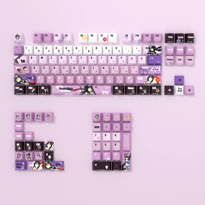 Senren*Banka theme, Hitachi Mako，PBT material anime and game cultural and creative keycaps set, Compatible with 61/64/68/75/84/87/104 Key Mechanical Keyboard Keycap Set