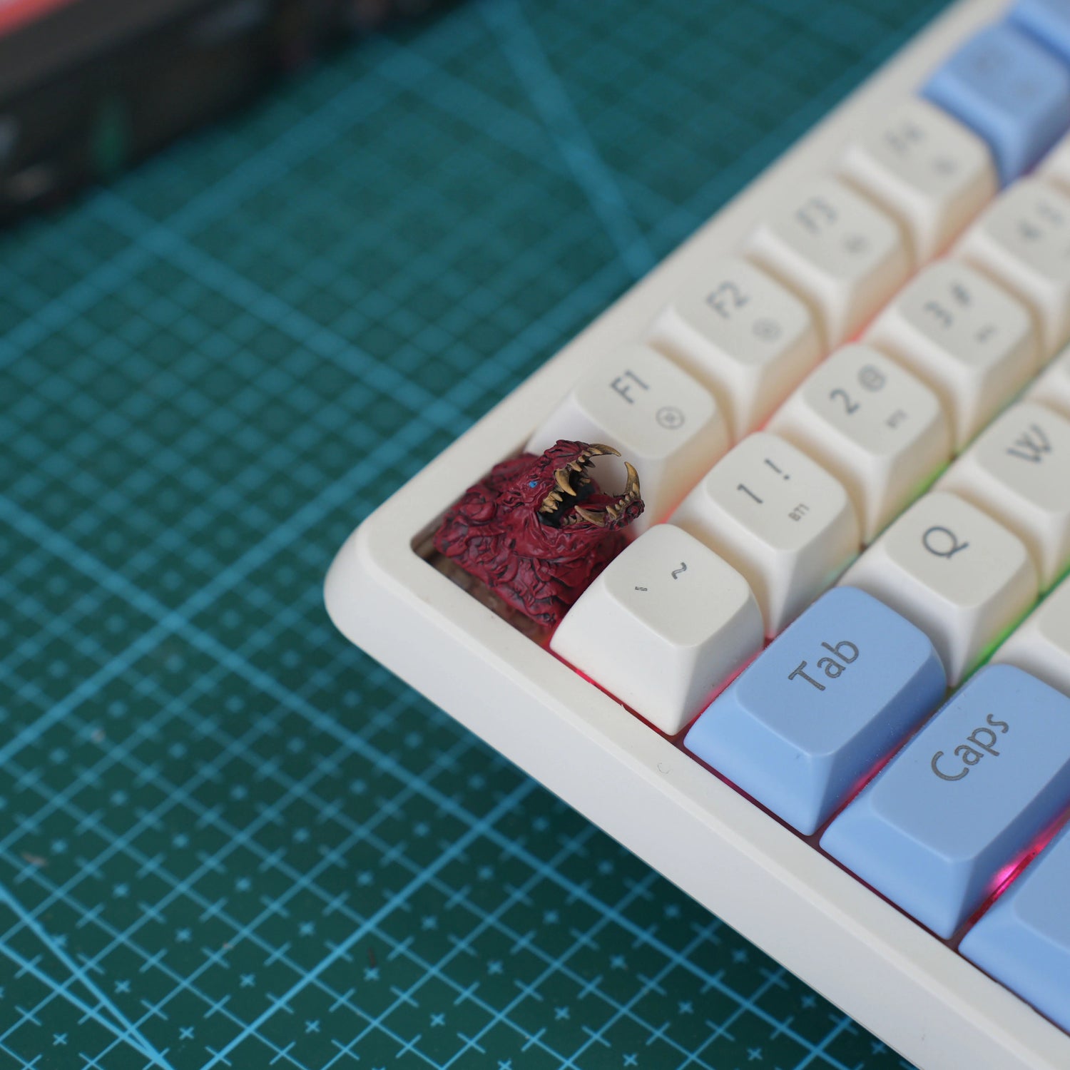 Monster Hunter themed resin personalized keycaps, coated resin mechanical keyboard decorative keycaps