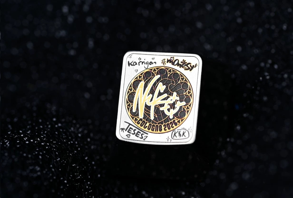 CS2 CSGO Falcons Nikko Signature, 1U Titanium Alloy Gold Plated Personalized Keycaps, FPS Game Custom Keycaps, Mechanical Keyboard Decorative Keycaps