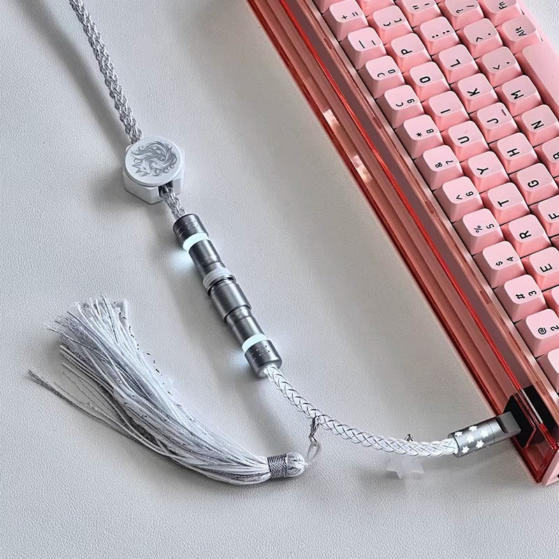 Single crystal copper aviation plug data cable cold white light 8k return rate mechanical keyboard customized manual data cable