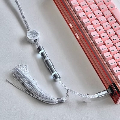 Single crystal copper aviation plug data cable cold white light 8k return rate mechanical keyboard customized manual data cable