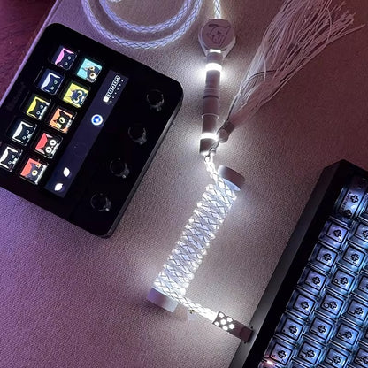 Single crystal copper spiral wire - white light overall white light aviation plug mechanical keyboard custom data cable