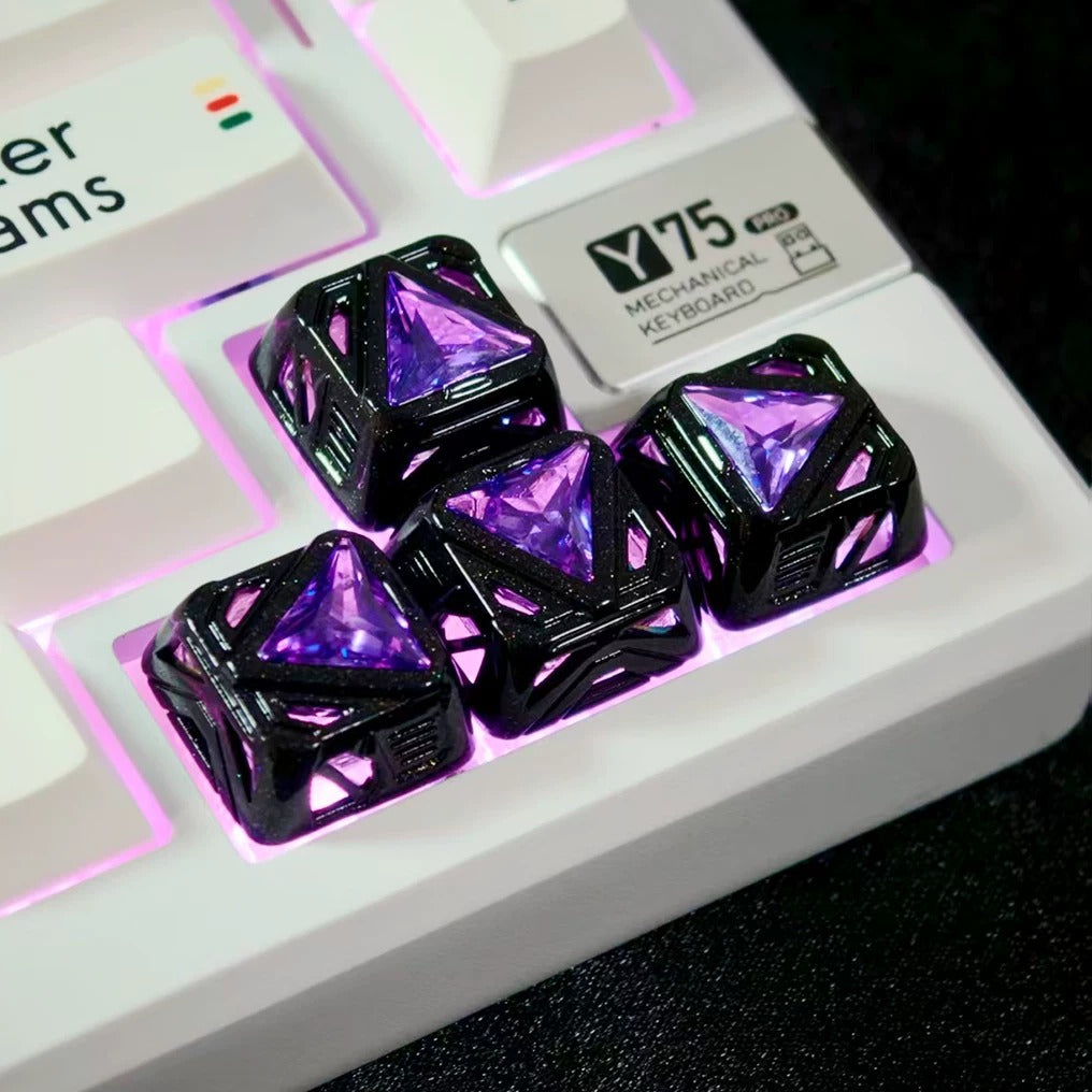 Star Trek concept hollow design translucent gemstone metal material personalized keycap art keycap customization keyboard decoration keycap