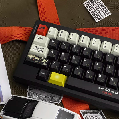 Initial D Theme Design Mechanical Keyboard Keycap Set, PBT Material Anime Game Culture Creative Keyboard Decorative Keycap Set