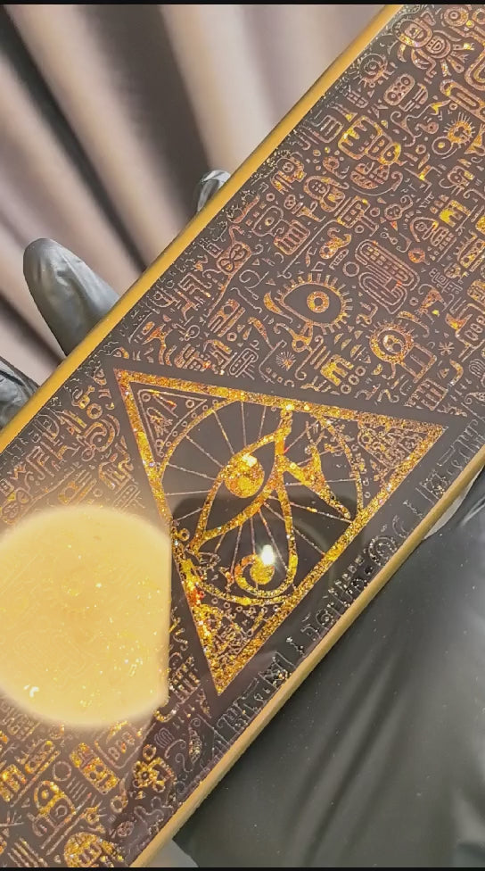 Eye of Providence， Ancient Egyptian characters, flowing sand style, resin Crystal drops of glue customized keyboard holder.