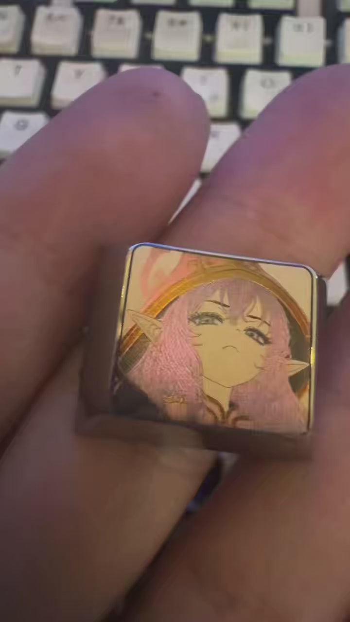 League of Legends the Fae Sorceress 1.25 U titanium alloy metal personalized keycaps, anime and game character peripheral products, decorative keycaps.