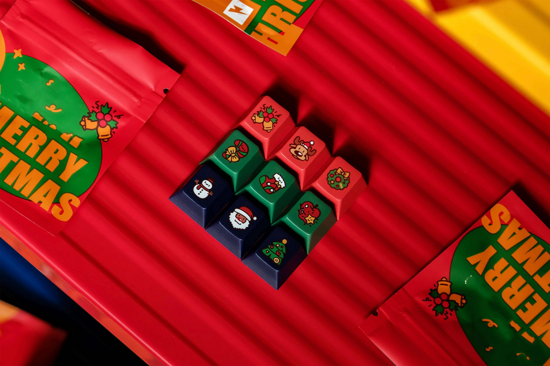 Merry Christmas, 9 pieces per set, PBT material UV printing